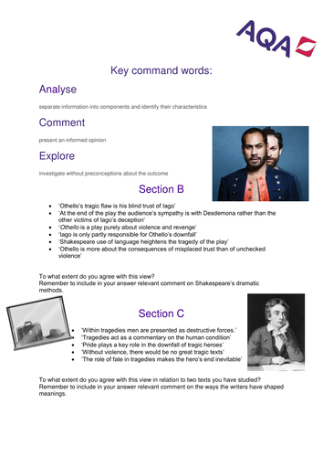 AQA A Level Paper 1 example questions (Tragedy)