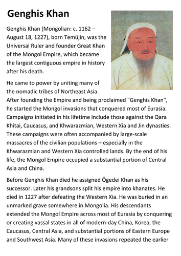 Genghis Khan Handout