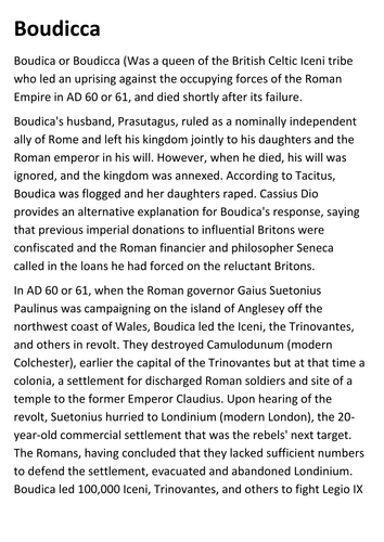 Boudicca  Handout