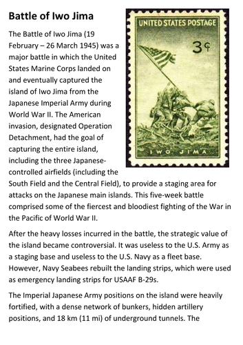 Battle of Iwo Jima Handout