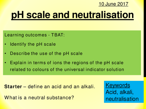 GCSE Chemistry pH Scale and Neutralisation