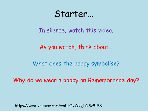 Lesson on Remembrance Day
