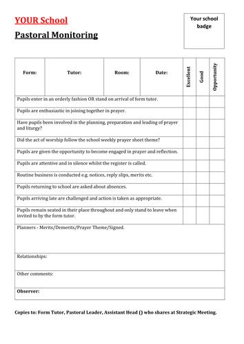 Pastoral monitoring - template