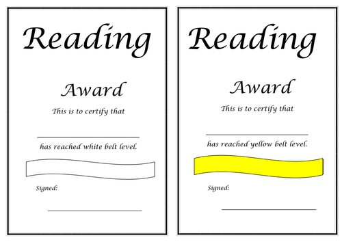 certificates and bookmarks for a reading challenge  KS1 & 2