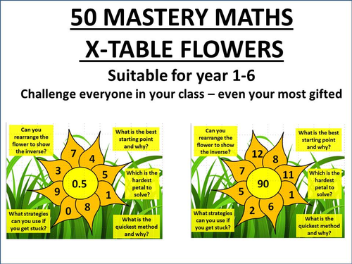 50 MASTERY MATHS  X-TABLE FLOWERS