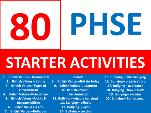 80 PHSE PSHE Starters Wordsearch Homework Cover Lesson Starter Activities Keywords