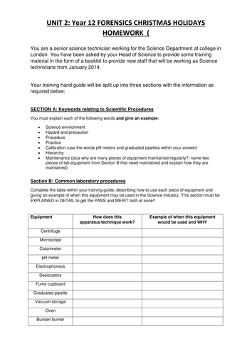 BTEC Applied Science Unit 2