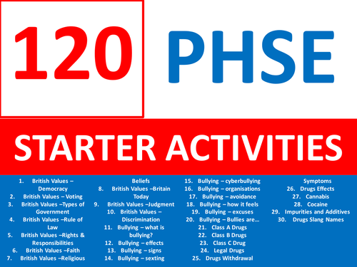 120 PHSE PSHE Starters Wordsearch Homework Cover Lesson Starter Activities Keywords