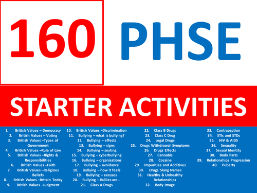 160 PHSE PSHE Starters Wordsearch Homework Cover Lesson Starter Activities Keywords