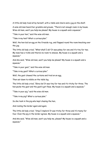 Squash and a Squeeze story text