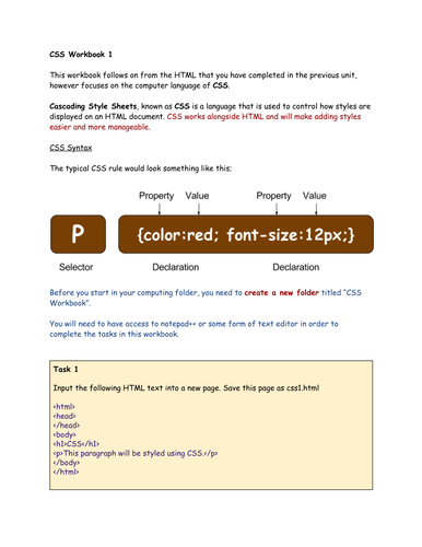 CSS Workbook 1