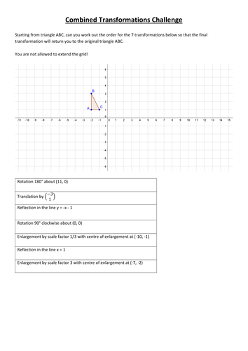 Combined Transformations Challenge | Teaching Resources