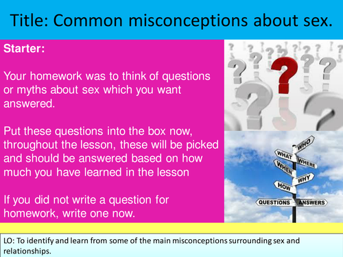 Misconceptions about sex