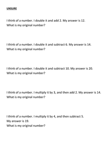 One- and Two-Step Linear Equations