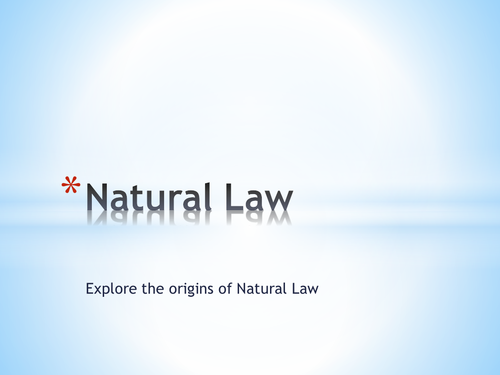 Natural Law Origins