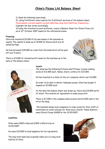 Balance sheet worksheets | Teaching Resources