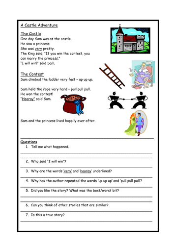 simple fairy tale comprehension for children who struggle with reading teaching resources