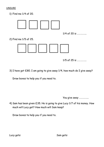 Fractions of Amounts