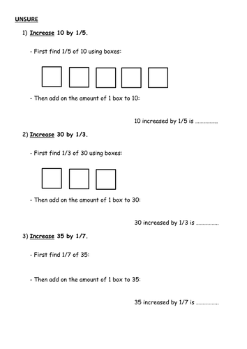 Increasing and Decreasing by a Fraction