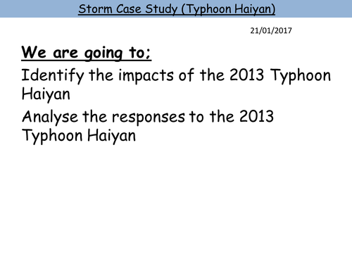 Storm Hazards Case Study (Typhoon Haiyan)