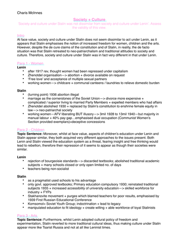 a level history essay plans