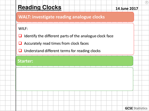 reading clocks ks2/ks3