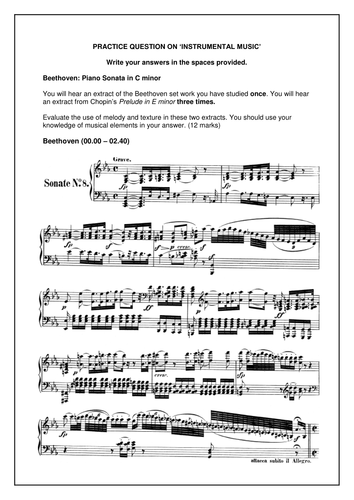 Edexcel GCSE Music (9-1) Listening Question: Comparison: Instrumental Music