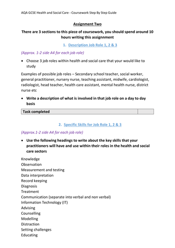 Health and social coursework image