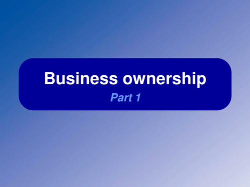 Business ownership presentation