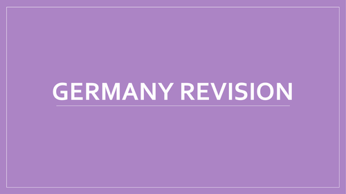 NAZI GERMANY REVISION NOTES