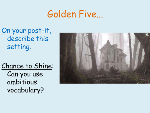 Lesson on using the senses in creative writing