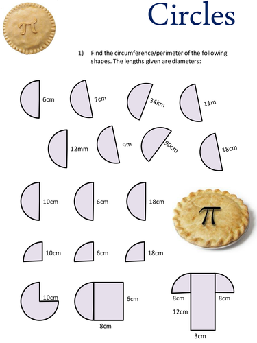 Circumference of semi and quarter circles | Teaching Resources