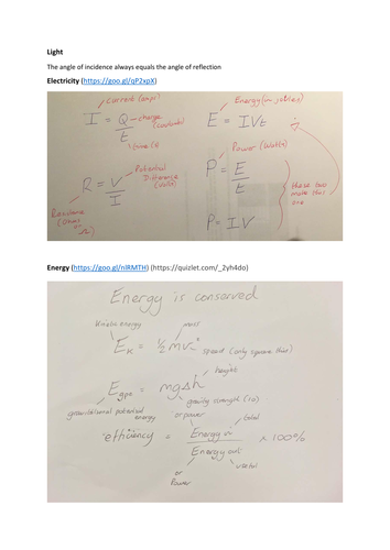 IGCSE Physics - Equations