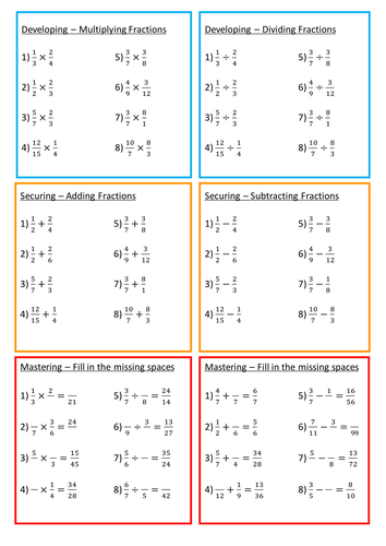 fractions-using-all-four-operations-teaching-resources
