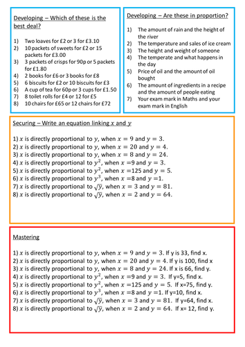 direct proportion worksheet with answers teaching resources
