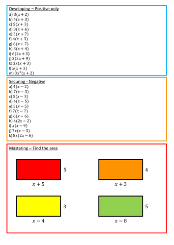 Expanding Single Brackets with Answers