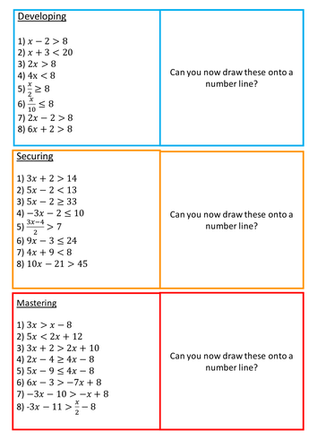 Inequalities Worksheet with Answers