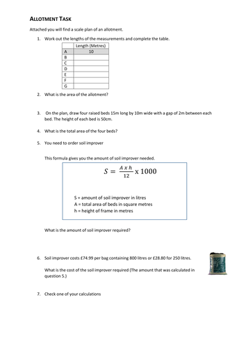 FS Maths L1/L2 - Allotment Task