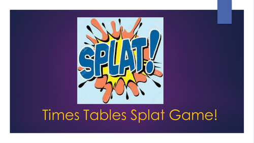 Times Tables Splat Game For all Ages