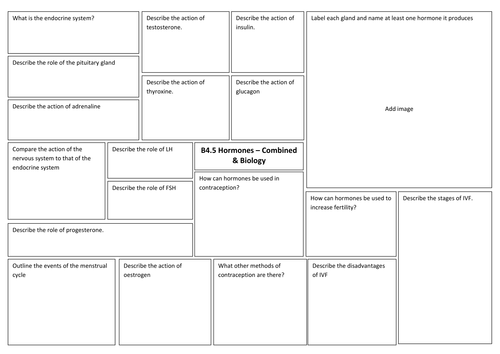 B5 Homeostasis & response revision broadsheet for new AQA GCSE sciences ...