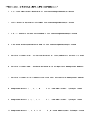 Is this value a term in the linear sequence?