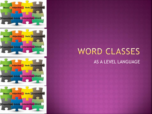 Word Classes for AS/A Level Language