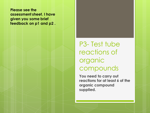 Organic Test Tube Reactions