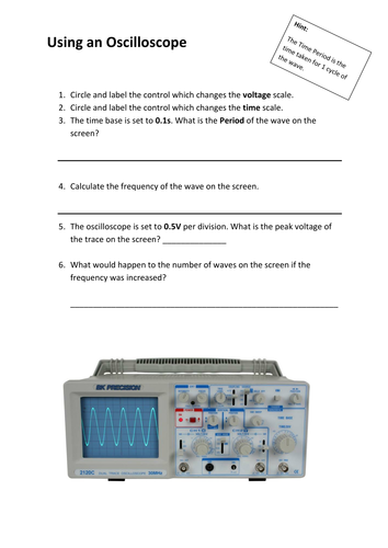 Using an Oscilloscope worksheet