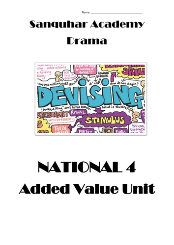 National 4 Drama Added Value Unit