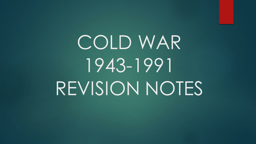 COLD WAR REVISION NOTES