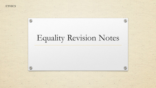 OCR GCSE RE - Ethics Notes