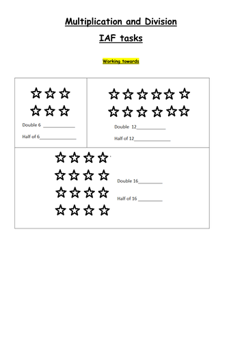 Y2 TAF Tasks Multiplication and Division