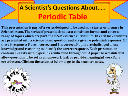 Scientists Questions on the Periodic Table