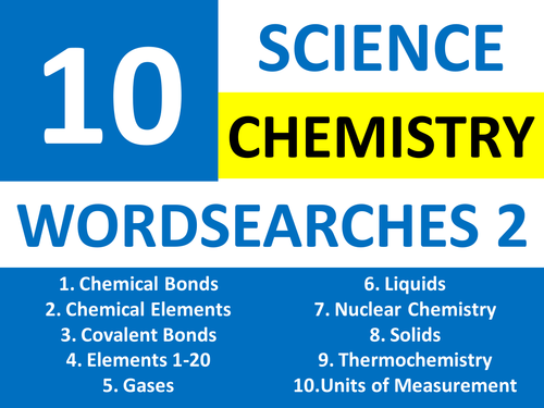 10 Wordseaches Science Chemistry 2 Literacy Wordsearch Cover Homework ...